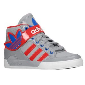 adidas Originals Hard Court Hi Strap   Boys Grade School   Basketball   Shoes   Mid Grey/Solar Blue/Bahia Orange