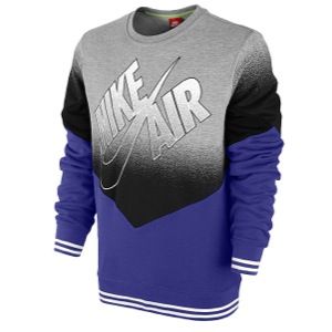 Nike Fleece Crew   Mens   Casual   Clothing   Dark Grey Heather/Court Purple/Black