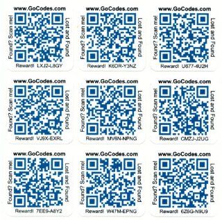 Lost and Found QR Bar Code Gear Tags, Starter Pack with (9) Blue Labels and (2) Color Key Fob Tags and (2) Iron On Tags  Coach And Referee Equipment  Sports & Outdoors