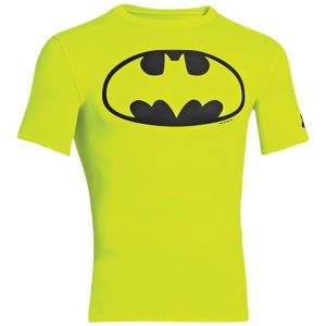 Under Armour Super Hero Logo S/S Compression Top   Mens   Training   Clothing   High Vis Yellow/Black