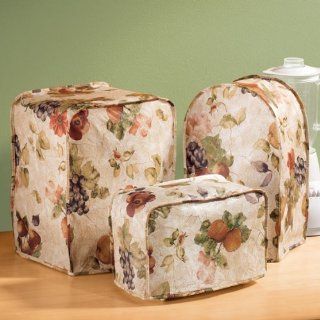 Antique Fruit Appliance Vinyl Cover, 4 Slice Toaster Cover   Square  11" X 10" X 9"   Kitchen Storage And Organization Product Accessories