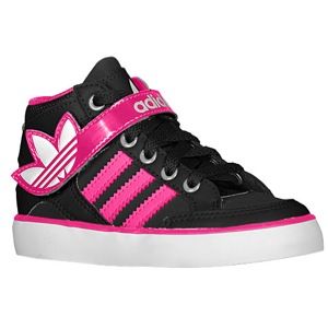 adidas Originals Hard Court Hi Strap   Girls Toddler   Basketball   Shoes   Black/Blast Pink/Running White