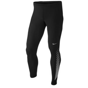 Nike Dri FIT Reflective Tight   Mens   Running   Clothing   Black/Reflective Silver