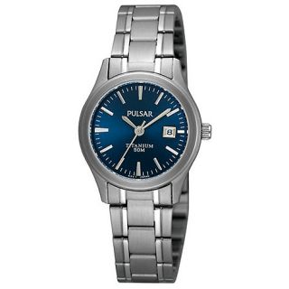 Pulsar Ladies dark blue titanium bracelet watch