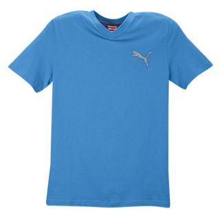 PUMA Iconic V Neck S/S T Shirt   Mens   Casual   Clothing   Palace Blue/Steel Gray