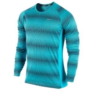 Nike Dri FIT Miler Long Sleeve T Shirt   Mens   Running   Clothing   Gamma Blue/Armory Navy/Reflective Silver
