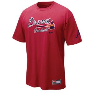 Nike MLB Practice T Shirt   Mens   Baseball   Clothing   Atlanta Braves   Red