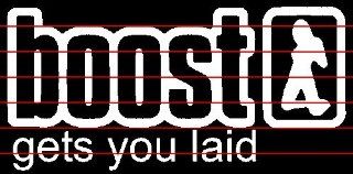 Boost Gets You Laid Sticker (Decal)   6.5" Automotive