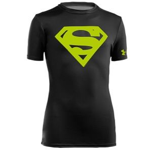 Under Armour Super Hero S/S Fitted Top   Boys Grade School   Training   Clothing   Black/Velocity