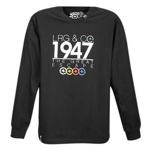 LRG Great Escape Of 47 Long Sleeve T Shirt   Mens   Casual   Clothing   Black