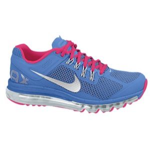 Nike Air Max 2013   Girls Grade School   Running   Shoes   Distance Blue/Metallic Silver/Pink Foil
