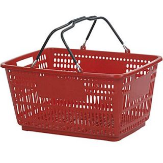 Wire Handle Hand Basket, 30 Liter, Red, 20 Baskets/Pack