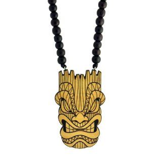 Swaggwood Tiki Totem Mask Pendant Maple All Natural Wood Necklace Made in the USA Jewelry