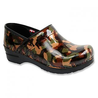 Sanita Flexible Closed Back Scout  Women's   Army Printed Patent Leather