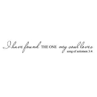 I Have Found The One My Soul Loves (Song Of Solomon 34)   Wall Quote Christ Bible Decal Art Sticker Home Decor (Black, X Large)   Husband And Wife Decal