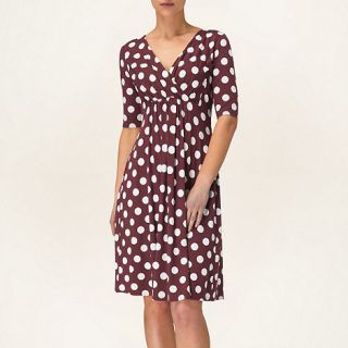 Phase Eight Ivory and Oxblood polka dot dress