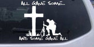 All Gave SomeAnd Some Gave All Military Car Window Wall Laptop Decal Sticker    White 6in X 7.2in Automotive