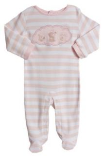 Absorba Newborn Girls (0 9 months) 1 pc pink striped footed layette sleeper set Clothing