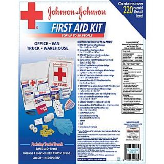 Johnson & Johnson 224 Piece Industrial First Aid Kit for 50 People, Metal Case