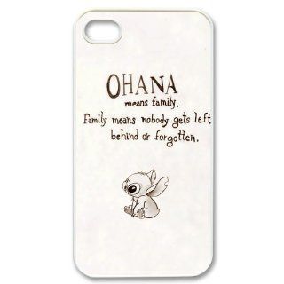 DiyCaseStore Custom Disney Animation Lilo and Stitch iPhone 4 4S Case Cover   Ohana means family,family means nobody gets left behind,or forgotten. Cell Phones & Accessories