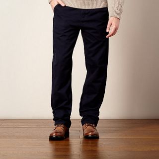 St George by Duffer Navy straight leg twill chinos