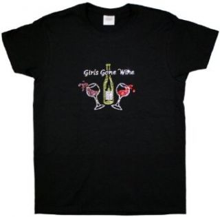 A+ Images, Inc. Girls Gone Wine Rhinestone T Shirt Clothing