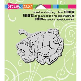 Stampendous Cling Rubber Stamp 3.5inx4in Sheet penpattern Fish