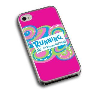 RunningOh The Places You'll Go iPhone Case (iPhone 4/4S) with Pink Background Cell Phones & Accessories