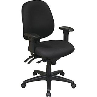 Office Star WorkSmart™ Fabric Mid Back Task Office Chair with Seat Slider, Black