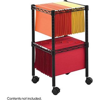 Safco 5221 2 Tier Compact File Cart, Black