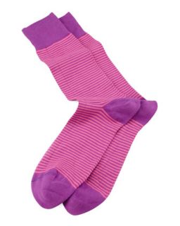 Mens Two Stripe Socks, Pink/Purple   Paul Smith   Pink