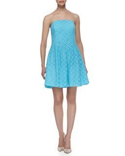 Womens Caitlin Strapless XOXO Lace Dress, Shorely Blue   Lilly Pulitzer  