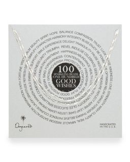 100 Good Wishes Silver Bar Necklace, 33L   Dogeared   Gray