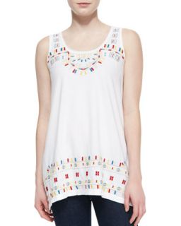 Roslyn Asymmetric Embroidered Long Tunic Tank, Womens   JWLA for Johnny Was  