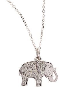 14k White Gold Diamond Elephant Pendant Necklace   KC Designs   White gold (14k