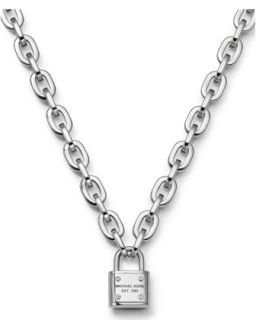 Padlock Toggle Necklace, Silver Color   Michael Kors   Silver