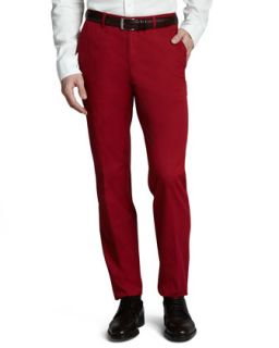 Mens Washed Cotton Trousers, Red   Hugo Boss   Red (34)