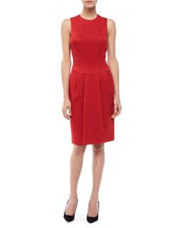 Womens Jacquard Pleat Skirt Dress   Michael Kors   Crimson (8)
