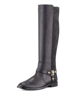 Karren Leather & Suede Knee Length Boot   VC Signature   Black (37.0B/7.0B)