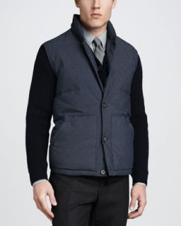 Mens Down Quilted Puffer Vest, Navy   Vince   Navy (LARGE/42)