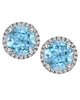 Grace 18k Gold Blue Topaz & Diamond Earrings   Kiki McDonough   Gold (18k )