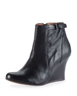 Leather Wedge Ankle Boot, Black   Lanvin   Black (36.5B/6.5B)