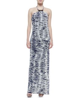 Womens Lane Zebra Print Jersey Maxi Dress   Trina Turk   Midnight (6)