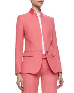 Womens Textured Stand Collar Blazer   Stella McCartney   Sorbet rose (44/10)
