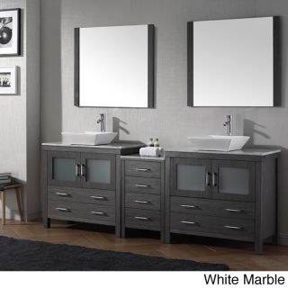 Virtu Virtu Usa Dior 82 inch Double Sink Vanity Set In Zebra Grey Grey Size Double Vanities