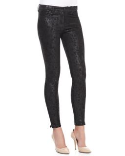Womens Wildcat Leather Skinny Pants, Noir   J Brand Jeans   Noir (28)
