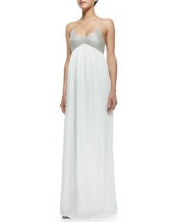 Womens Two Tone Combo Maxi Dress   LAgence   White/Linen (X SMALL)
