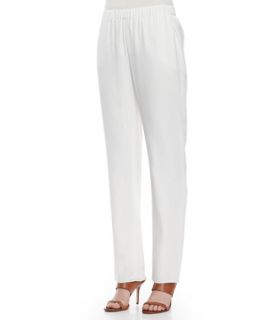 Womens Washed Silk Soft Pants   Magaschoni   Crystal white (SMALL/4 6)