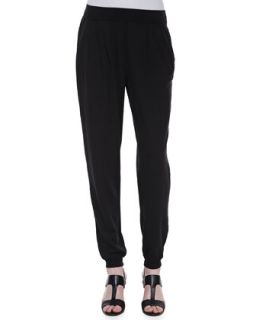 Organic Cotton & Hemp Twist Jersey Pants, Womens   Eileen Fisher   Black (3X