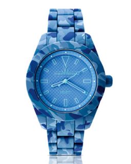 Velvety Camo Silicone Watch, Blue   Toy Watch   Blue